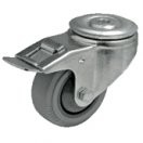 Колеса на кронштейне с отверстием и тормозом